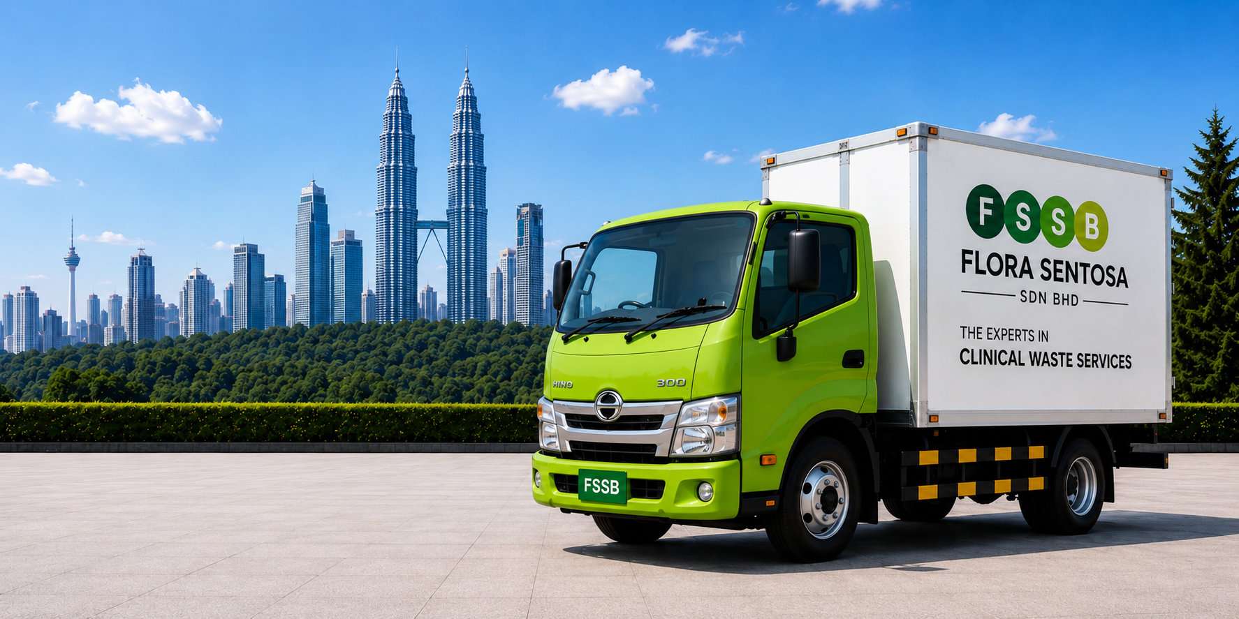 Flora Sentosa clinical waste services truck in Kuala Lumpur
