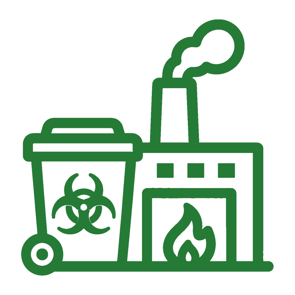 Clinical waste treatment and disposal icon