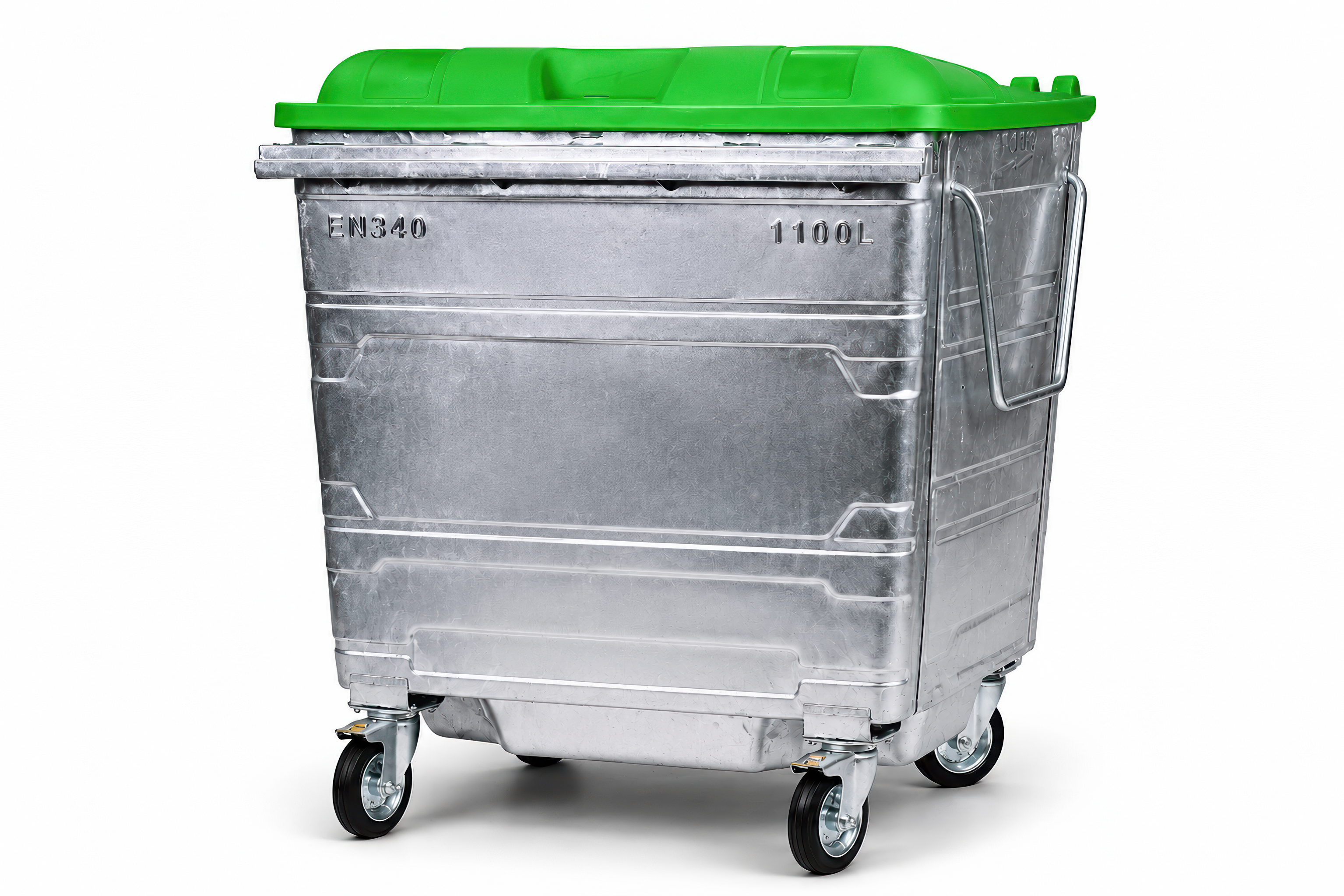 Galvanized 4 Wheel Bin